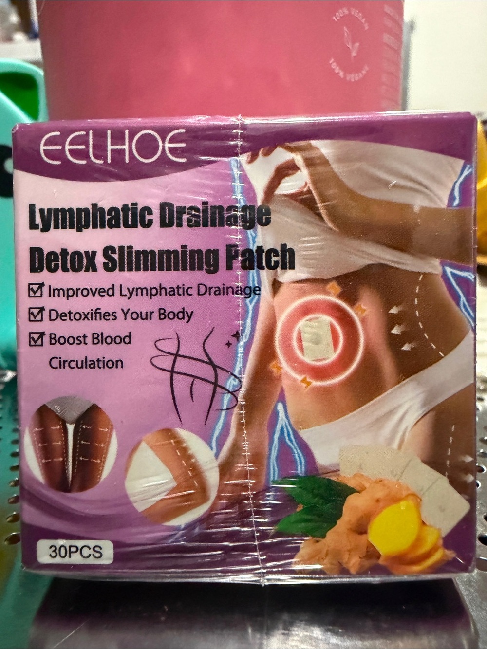EELHOE Pink Lymphatic Drainage Detox Slimming Patch - 30pcs